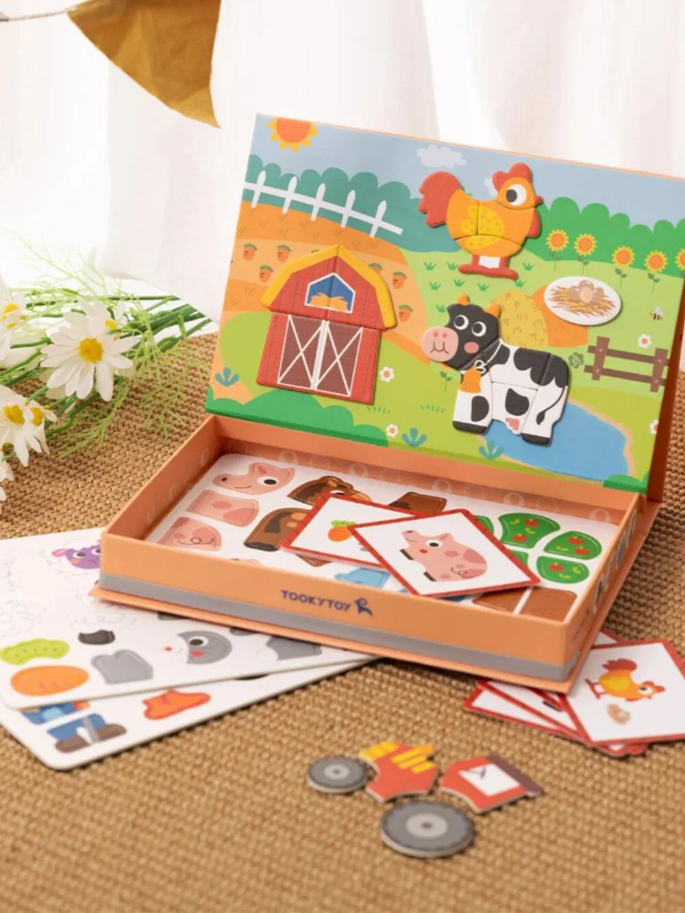 NEW Montessori Magnetic Farm Puzzle Learning Game Educational Travel Toy Kids